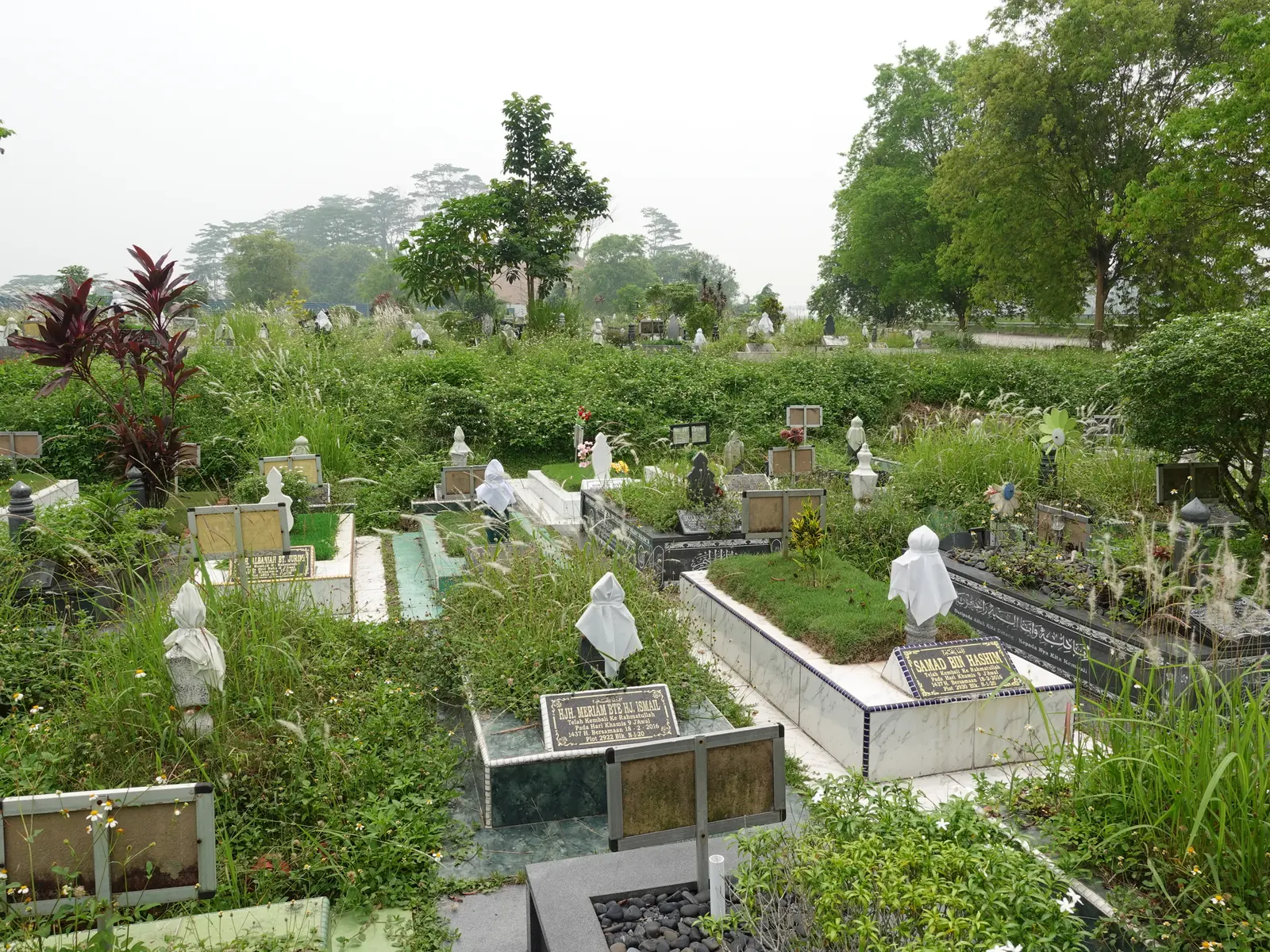 Different grave structures at a Muslim cemetery